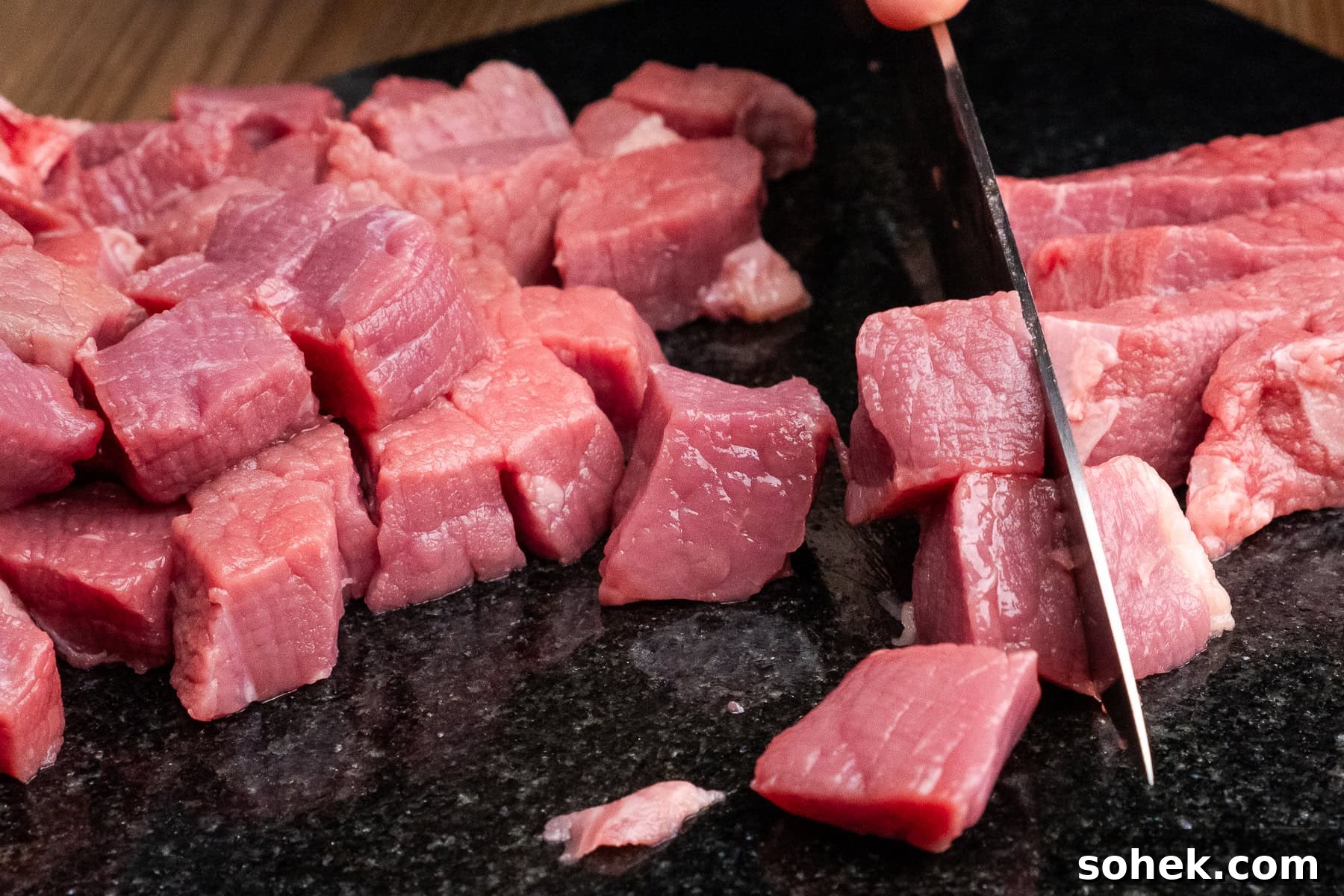 Greggs-Style Steak Bake Recipe: How to Make It at Home 25 Chopping stewing steak into small cubes