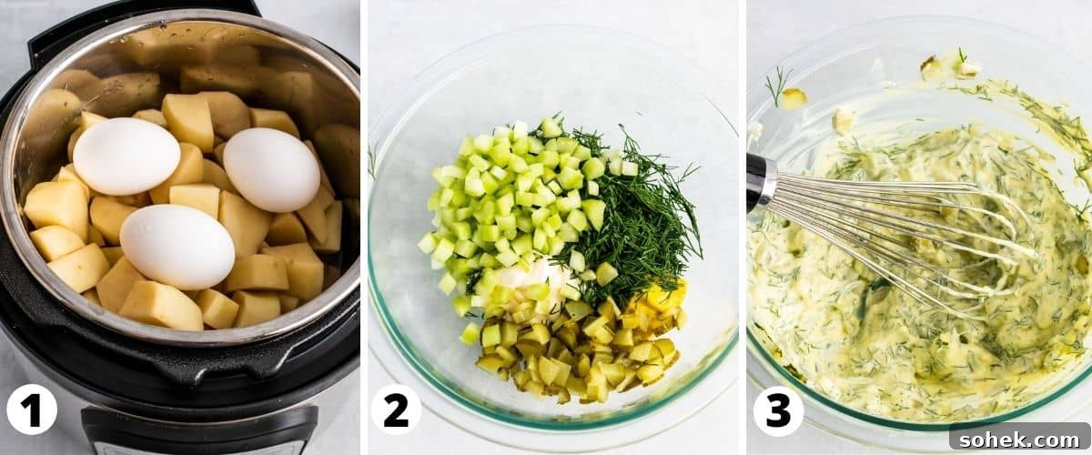 Creamy Instant Pot Potato Salad Recipe — Ready in 20 Minutes 4 Process steps to make Instant Pot Potato Salad