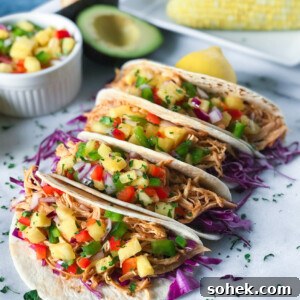 Smoky Shredded BBQ Chicken Tacos with Tangy Slaw 3 Shredded BBQ Chicken Tacos in less the 30 minutes