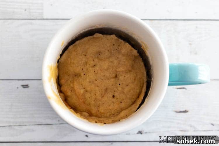 Moist Carrot Mug Cake Recipe Ready in Minutes 7 Cooked carrot mug cake