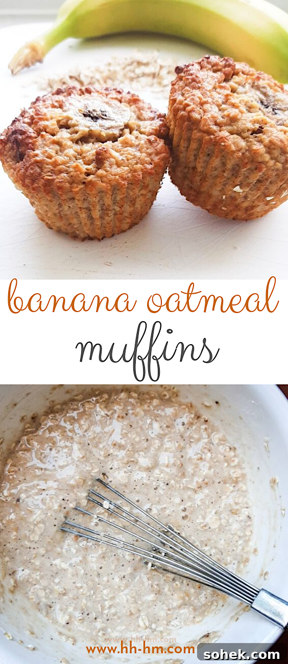 Healthy Banana Oatmeal Muffins! These healthy muffins are refined sugar-free, high-fiber, flourless and super nutritious! Great to meal prep for the week and an easy breakfast on the go! Also good as a snack or healthy dessert!