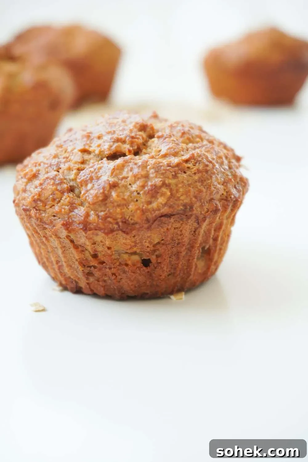 Healthy Banana Oatmeal Muffins! These healthy muffins are refined sugar-free, high-fiber, flourless and super nutritious! Great to meal prep for the week and an easy breakfast on the go! Also good as a snack or healthy dessert!