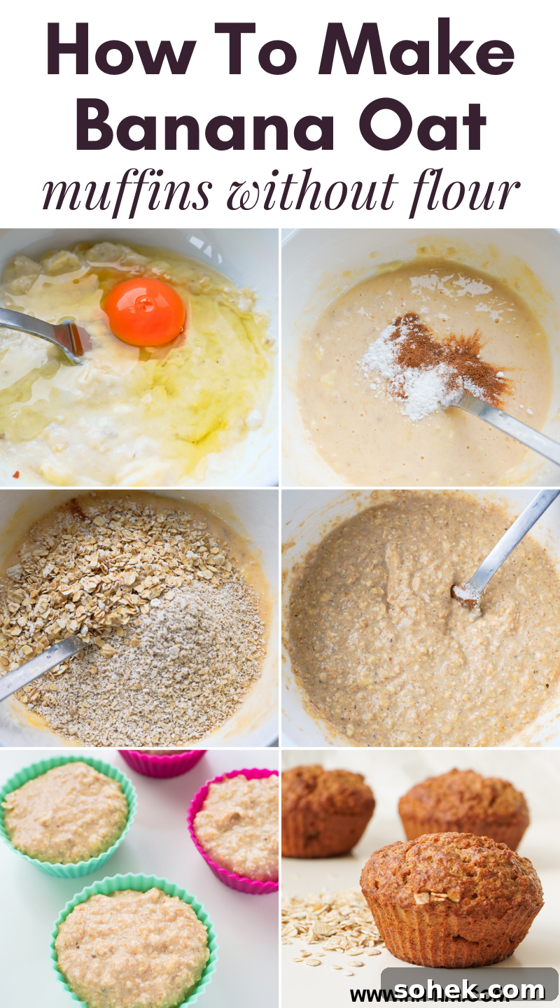 Healthy Banana Oatmeal Muffins! These healthy muffins are refined sugar-free, high-fiber, flourless and super nutritious! Great to meal prep for the week and an easy breakfast on the go! Also good as a snack or healthy dessert!