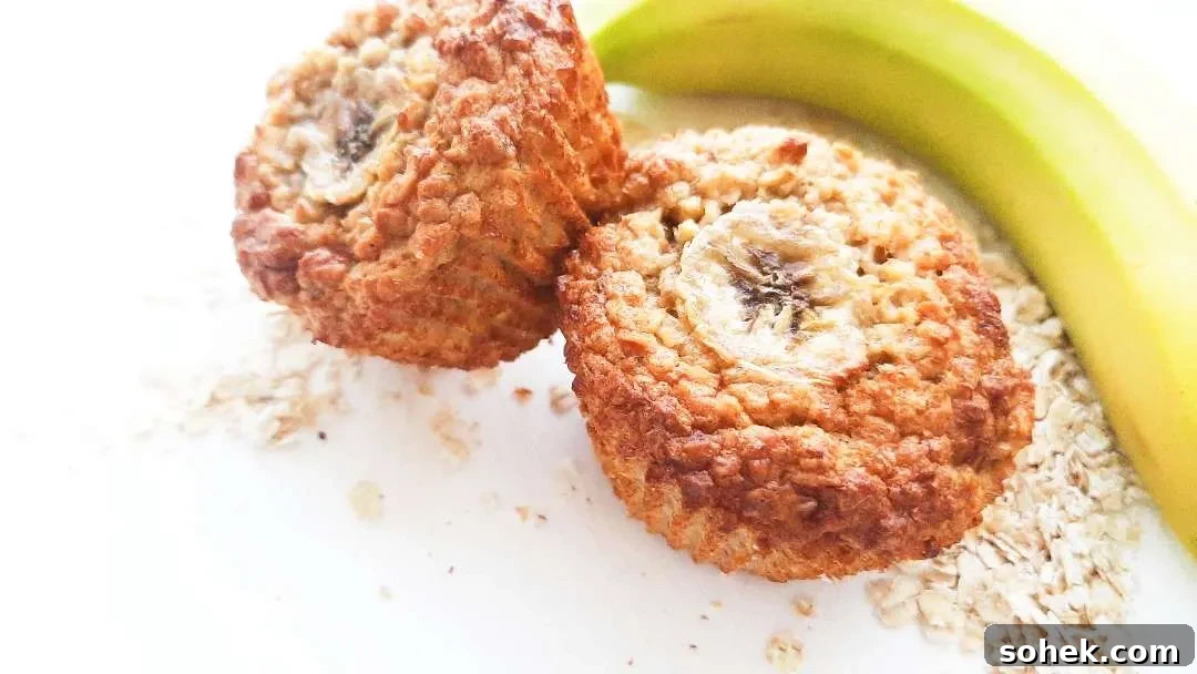 Healthy Banana Oatmeal Muffins! These healthy muffins are refined sugar-free, high-fiber, flourless and super nutritious! Great to meal prep for the week and an easy breakfast on the go! Also good as a snack or healthy dessert!