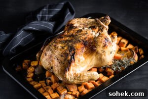 Crispy Skillet Roast Chicken with Garlic and Herbs 13 lemon-thyme roast chicken side view