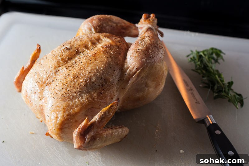 Crispy Skillet Roast Chicken with Garlic and Herbs 8 Easy Skillet Roasted Chicken | SaltPepperskillet.com