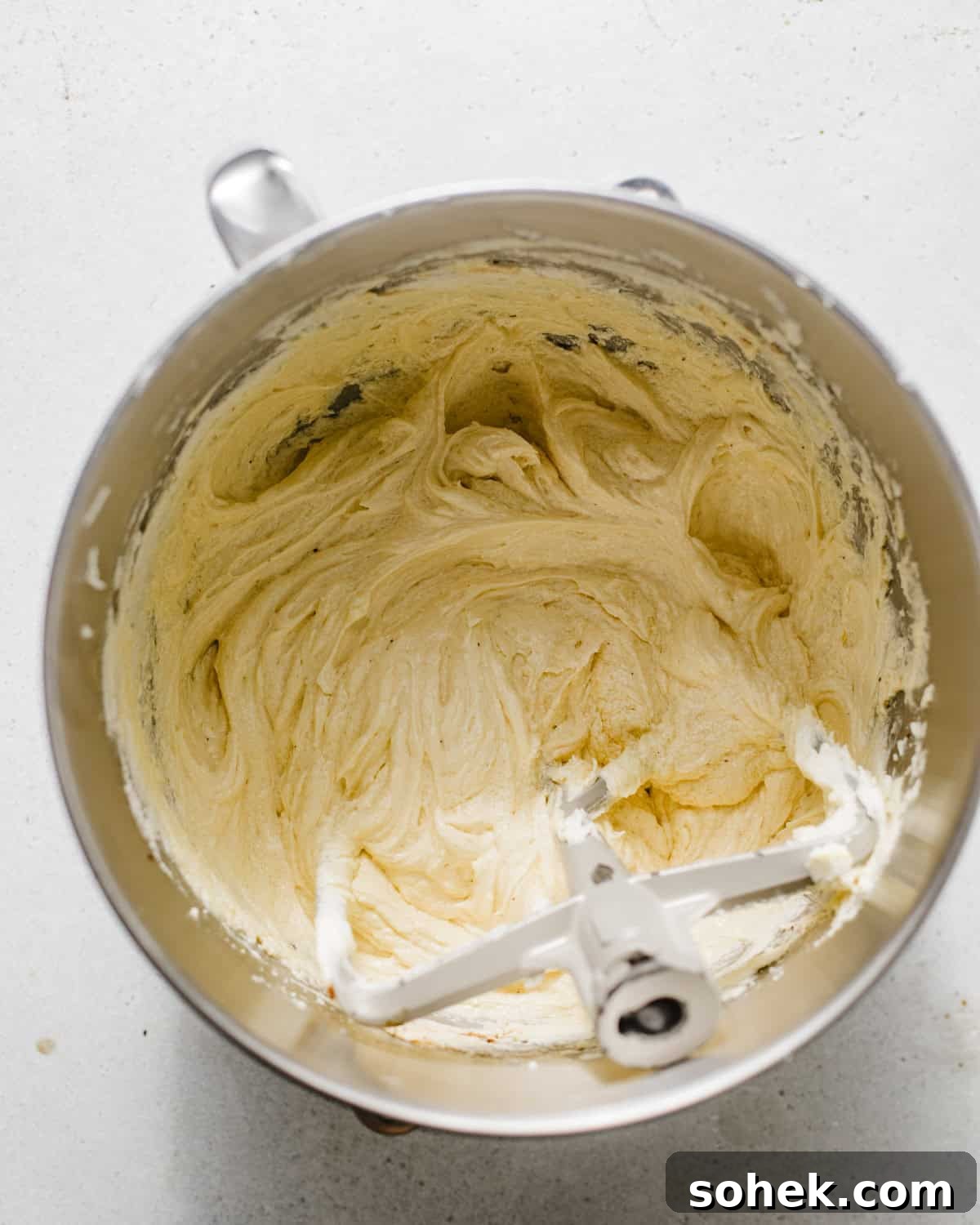 pound cake batter in a bowl.