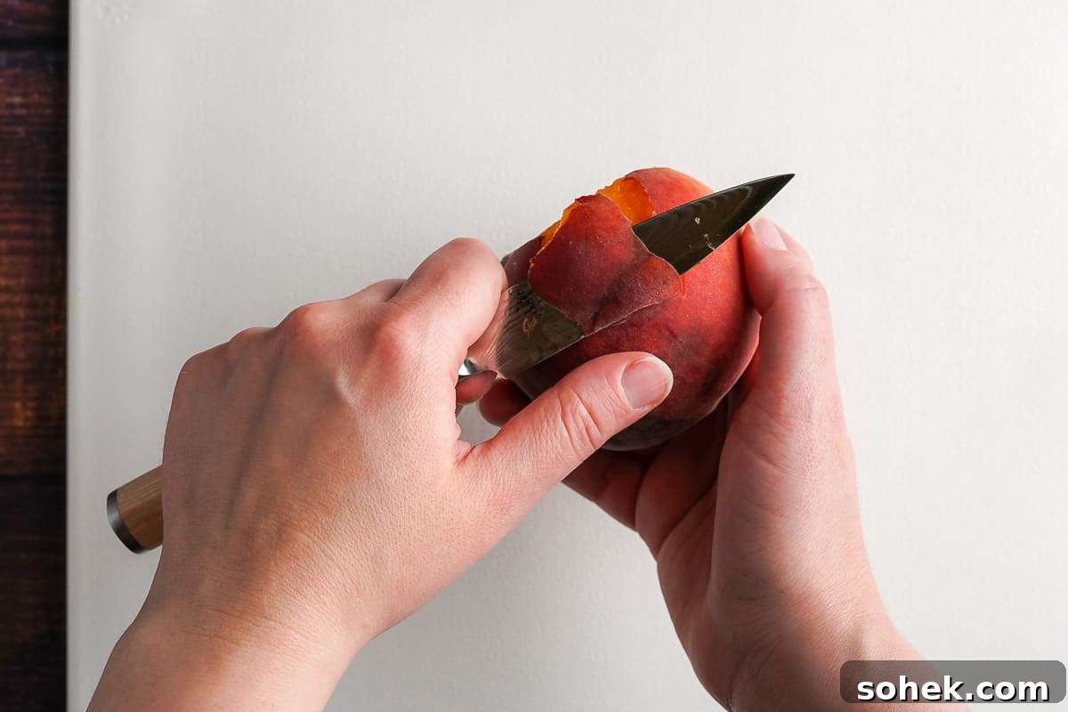 Peeling Peach with Paring Knife