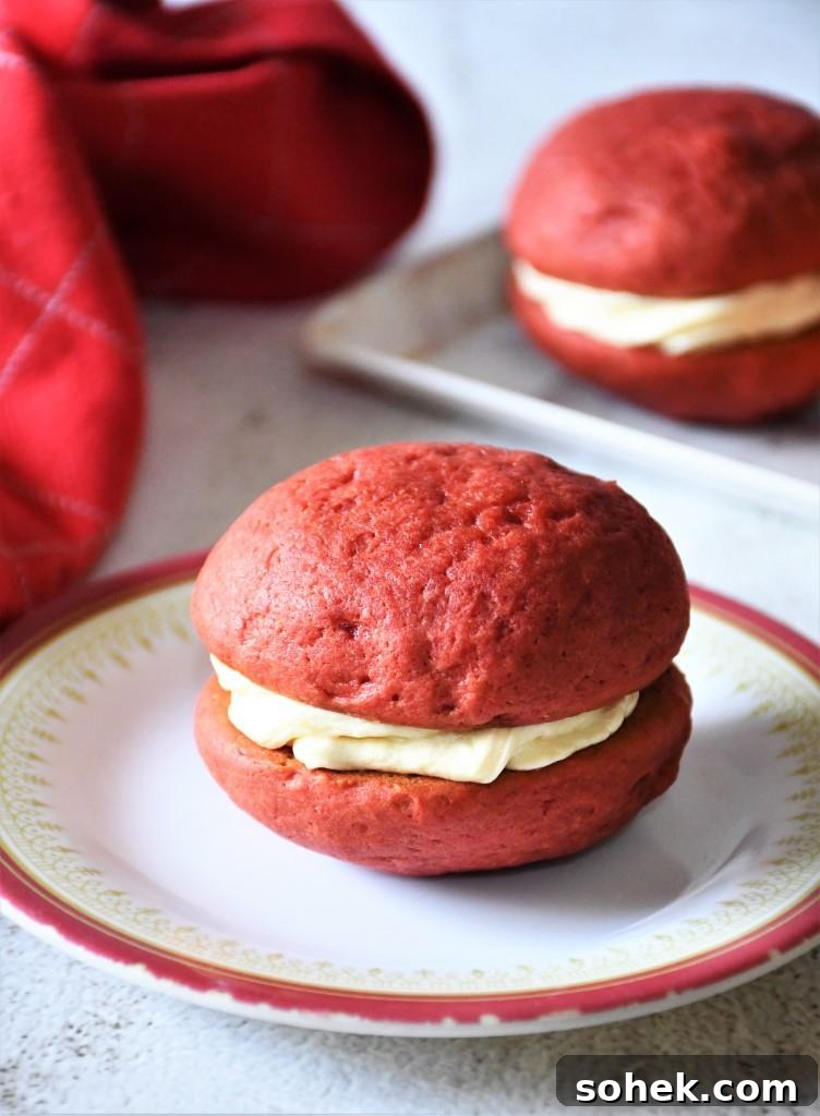 Eggless Red Velvet Whoopie Pie Eggless Red Velvet Whoopie Pie
