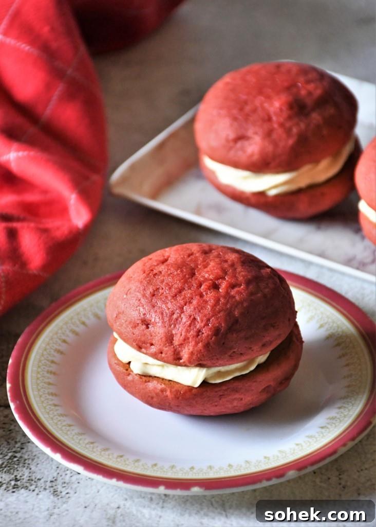 Eggless Red Velvet Whoopie Pie Eggless Red Velvet Whoopie Pie