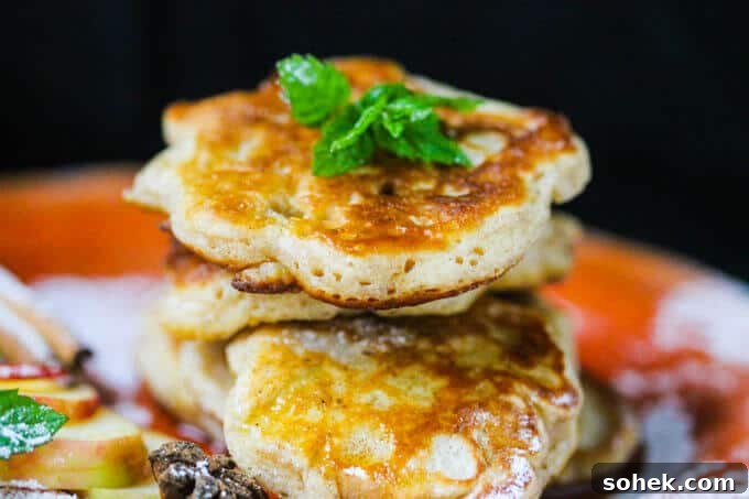 Crispy Chickpea Egg Fritters with Creamy Tahini Drizzle 5 Polish Fluffy Apple Pancakes - Racuchy - these little golden breakfast treats are super delicious, easy to make and every kid will love them.