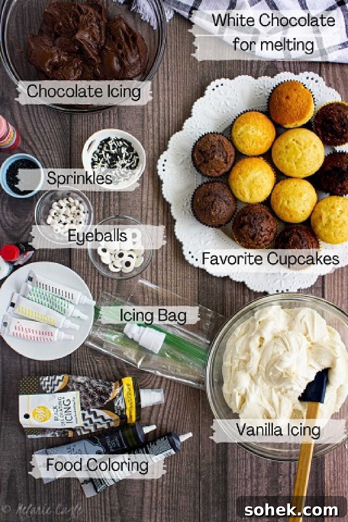 ingredients needed for halloween cupcakes