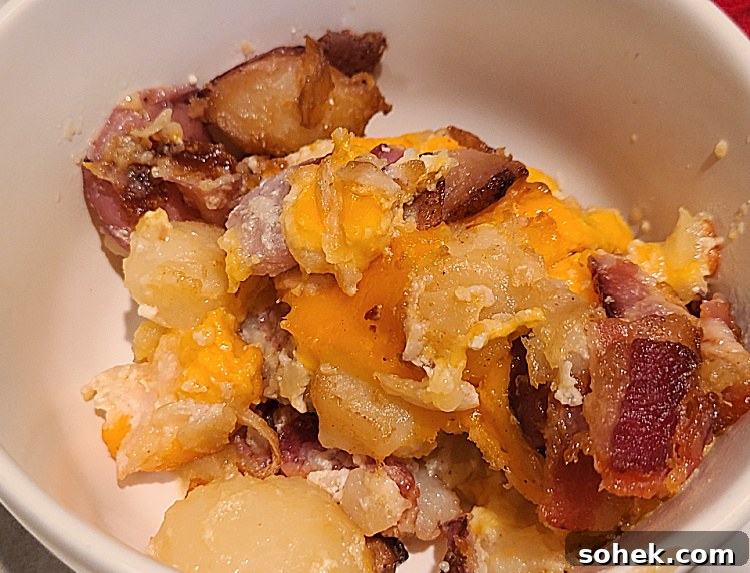 Smoked Cheesy Potatoes In A Bowl 