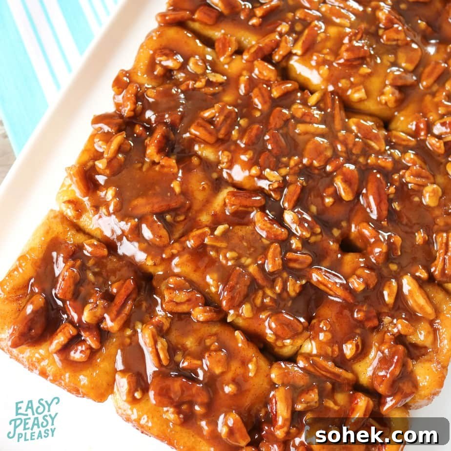 Prep ahead super easy Caramel Pecan Sticky Rolls.