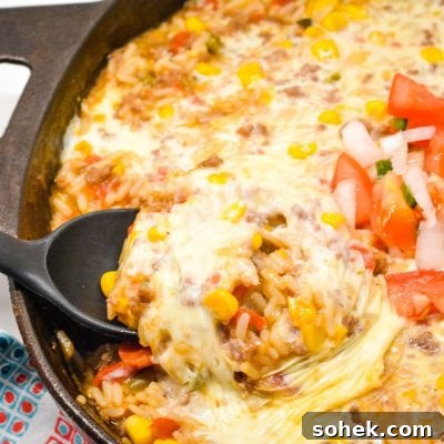 Arroz con carne molida