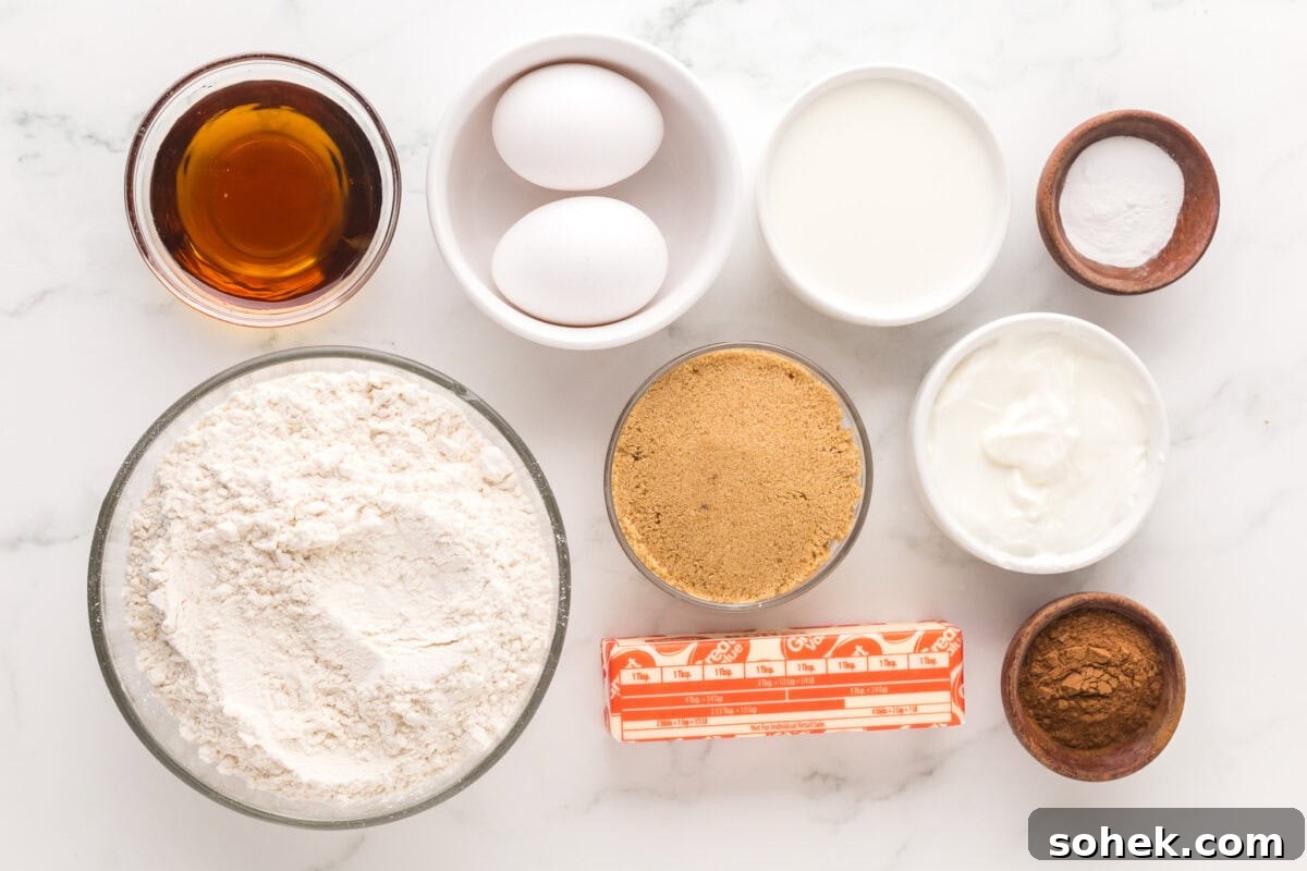 Maple-Glazed Donuts: Homemade Recipe and Serving Tips 4 Maple Donuts Ingredients. Butter, Flour, Brown sugar, eggs, greek yogurt, maple syrup, baking powder, baking soda, vanilla, spices
