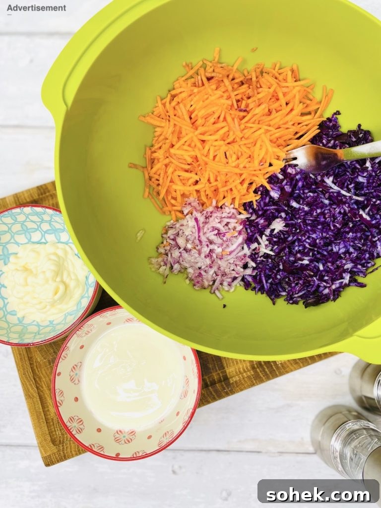 Smoky Pulled Pork for Bonfire Night Recipes 8 Shredded cabbage, carrots and onions ready to make homemade coleslaw