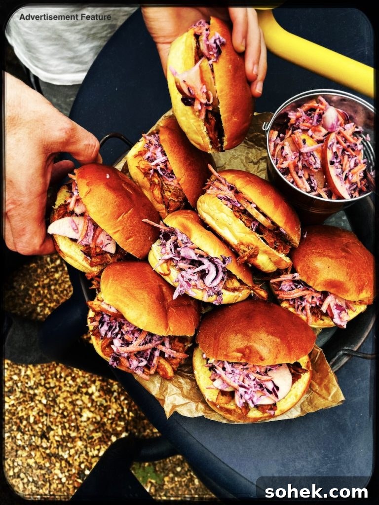 Smoky Pulled Pork for Bonfire Night Recipes 11 Smoky pulled pork with homemade coleslaw stuffed into brioche buns served on a tray
