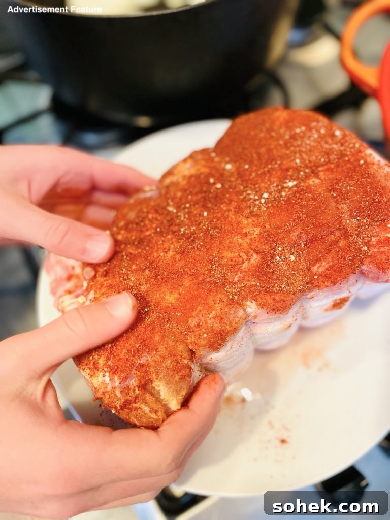 Smoky Pulled Pork for Bonfire Night Recipes 4 Rubbing the boneless pork shoulder with spice mix