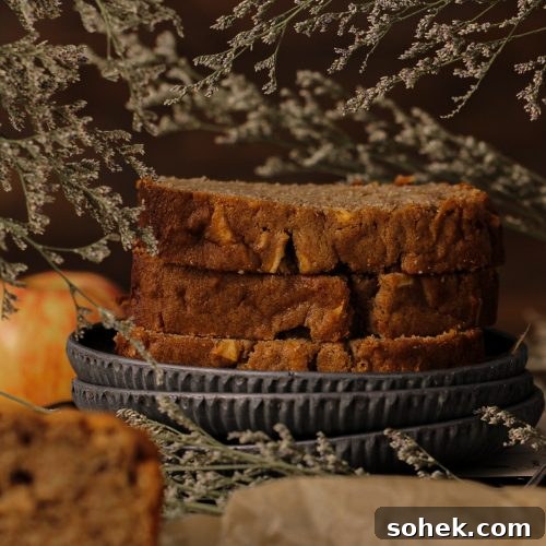 apples, cinnamon, nutmeg, butter, baking powder, 9x5 inch loaf pan