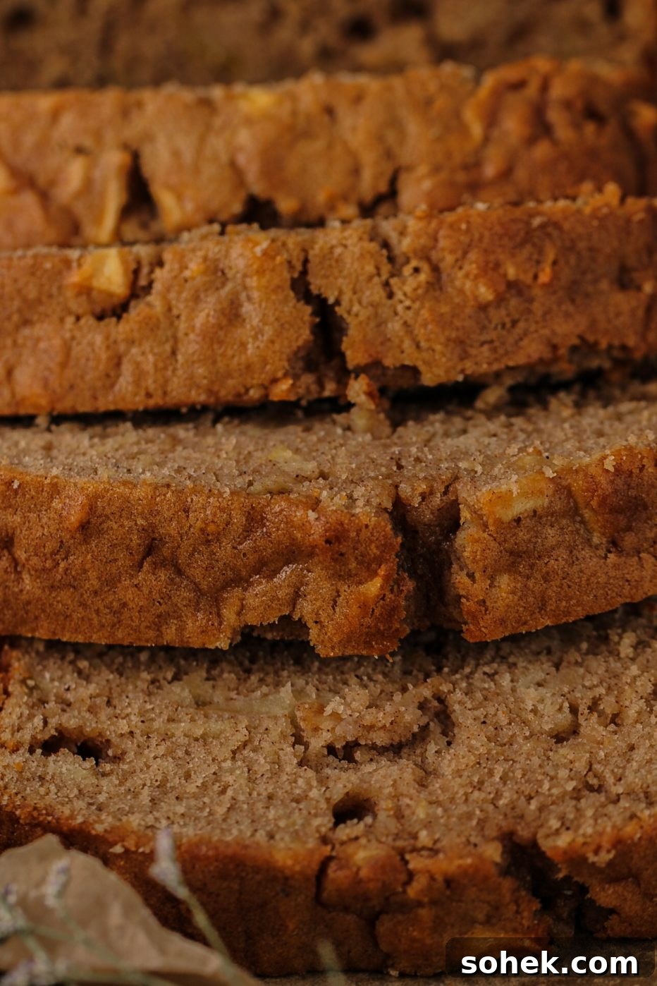 Moist Apple Loaf Recipe for Homemade Comfort 5 apples, cinnamon, nutmeg, butter, baking powder, 9x5 inch loaf pan