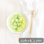 Chilled Green Gazpacho: Refreshing Cucumber Soup Recipe 5 Green Gazpacho with cucumbers and micro greens - such a healthy cold soup for the summer!