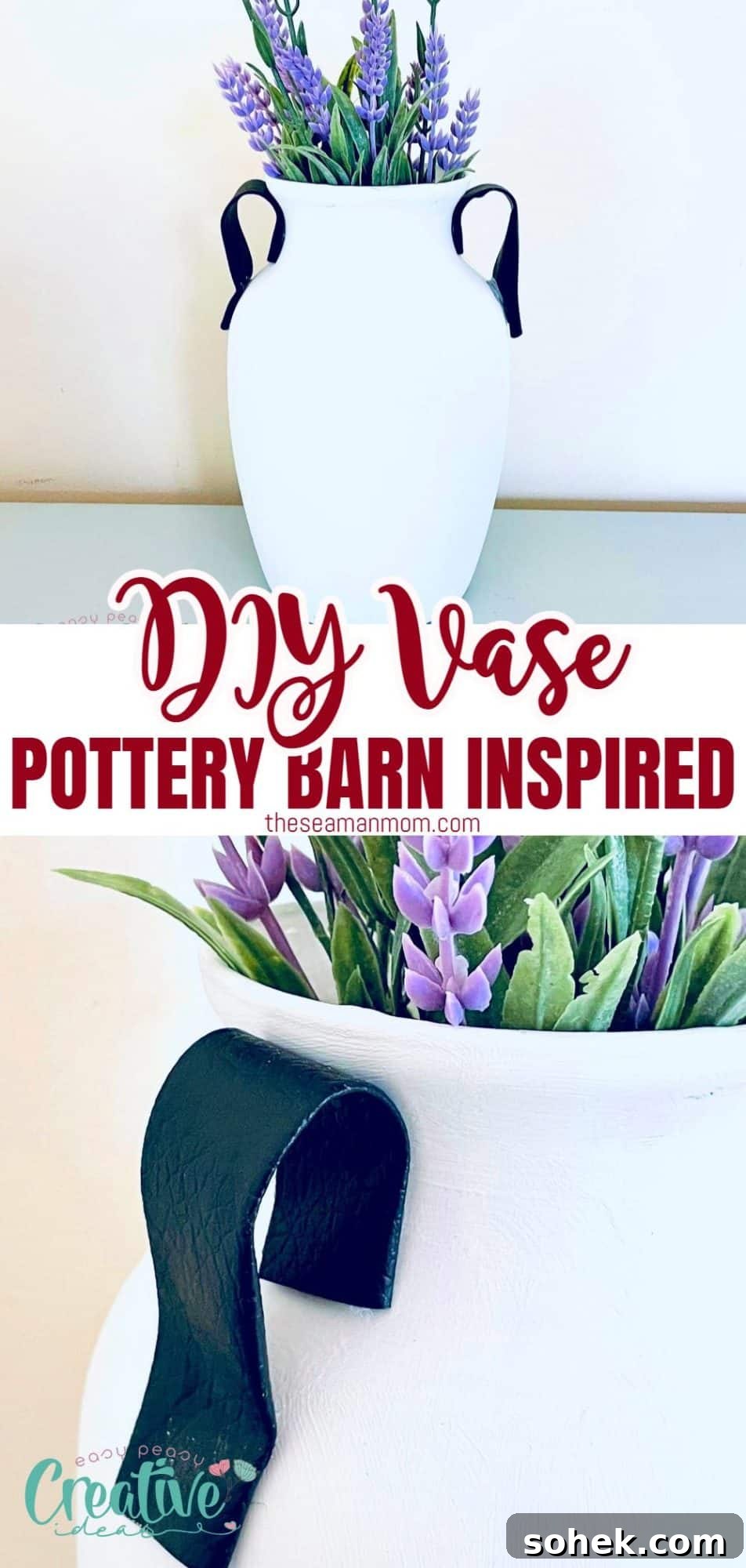 DIY Vase Inspired by Pottery Barn: Stylish, Budget-Friendly Project 6 Photo collage of a DIY vase inspired by Pottery Barn dupe vase