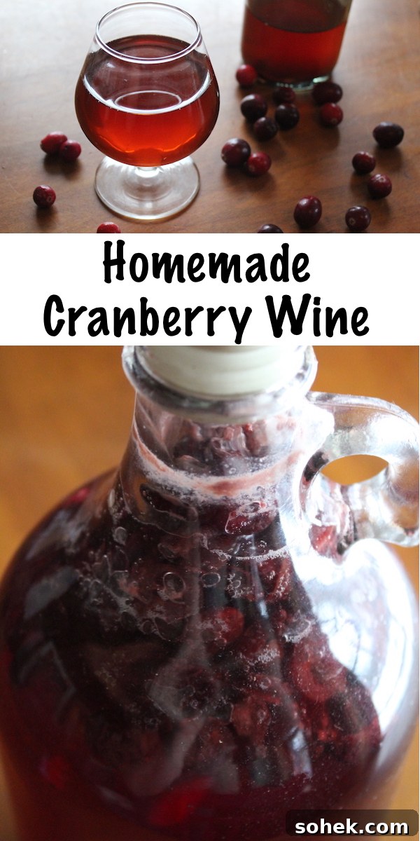 Homemade cranberry wine is easy to make with fresh fruit or cranberry juice.