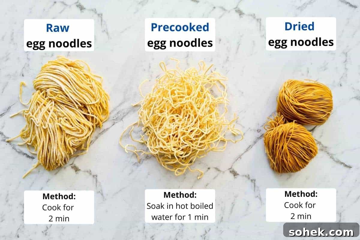 3 different types of egg noodles and how to cook them