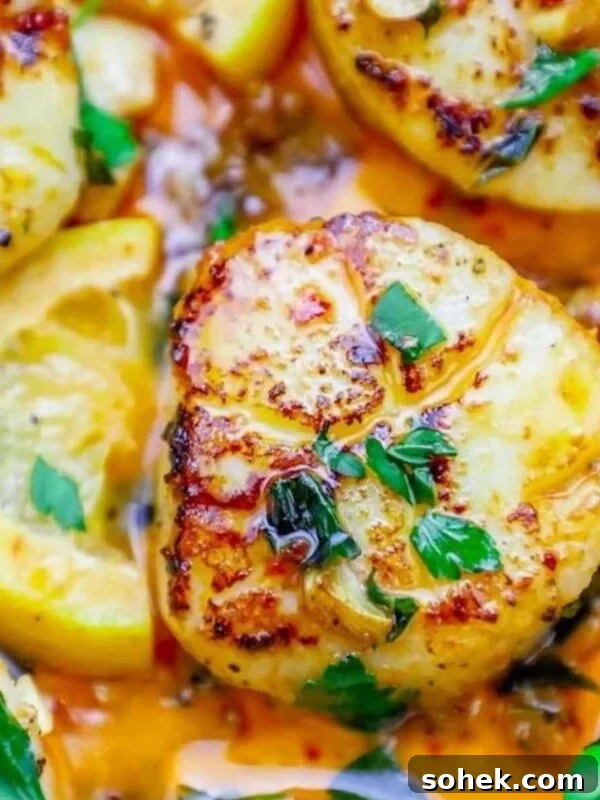 Mediterranean Baked Olives with Feta and Herbs 13 a seared scallop in a pan