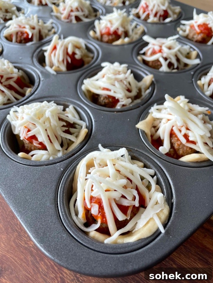 Savory Mini Meatball Cupcakes for Appetizers and Parties 10 Cheesy Meatball Cupcakes made in a mini muffin pan!