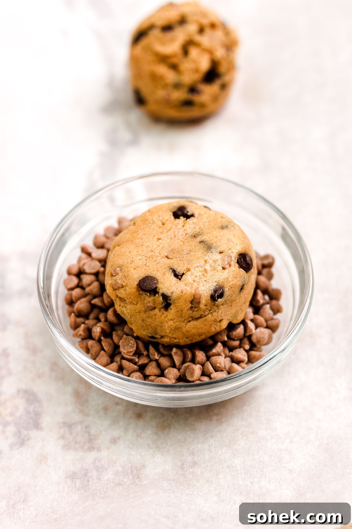Cinnamon Chocolate Chip Cookie Recipe — Warm, Spiced Chocolate Treat 10 Cinnamon chocolate chip cookie dough ball and mini cinnamon chips.