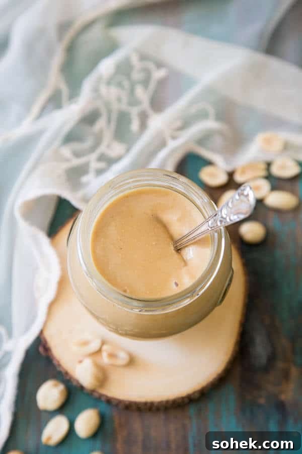 Honey peanut butter in a jar
