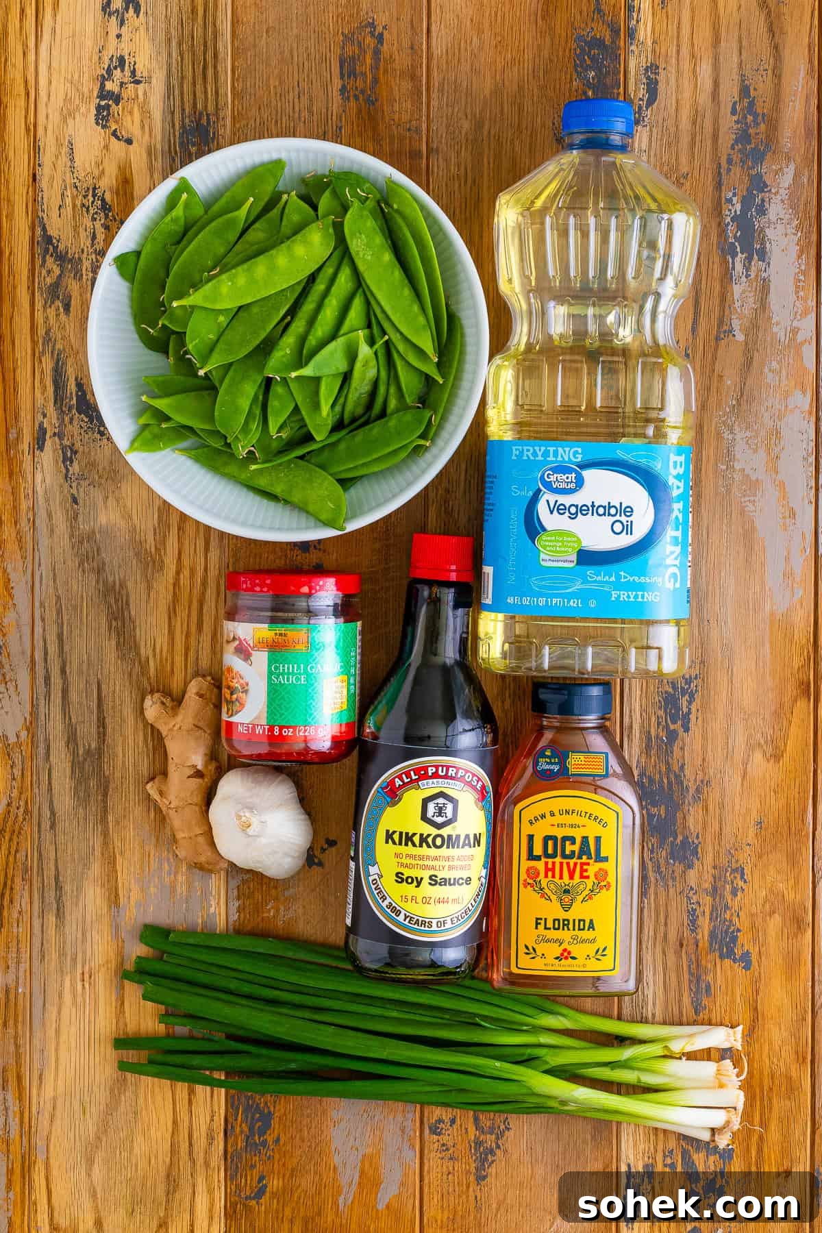 ingredients needed to make snow peas recipe