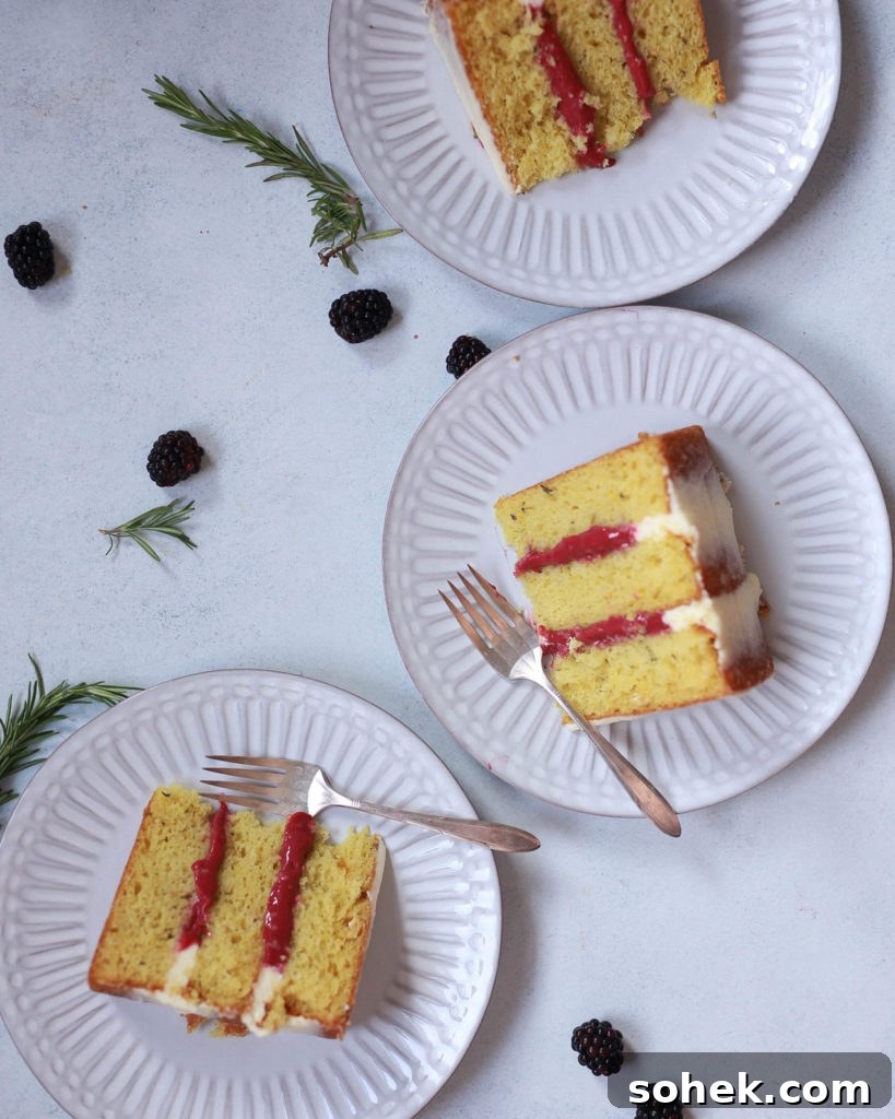 Lemon Rosemary Olive Oil Cake with Blackberry Curd & Mascarpone Frosting 8 Lemon rosemary olive oil cake with blackberry curd and mascarpone buttercream