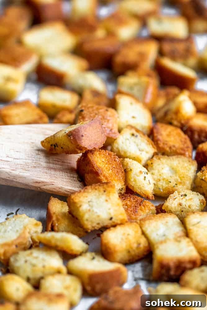 Crispy Homemade Croutons for Soup and Salad 5 Bowl of finished croutons