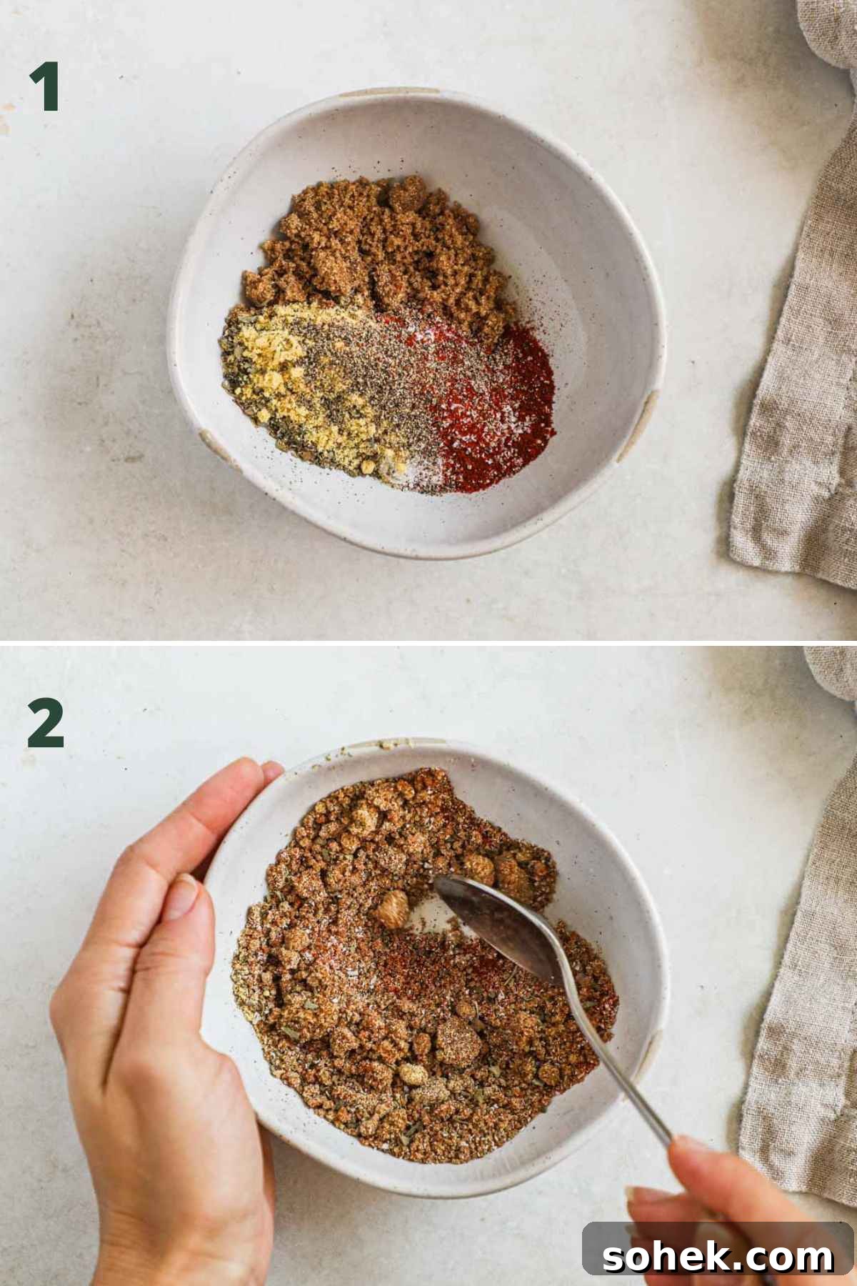 Steps to make baked dry rub chicken wings, mix brown sugar, dried parsley, mustard powder, chili powder, garlic powder, smoked paprika, black pepper, kosher salt for the dry rub.