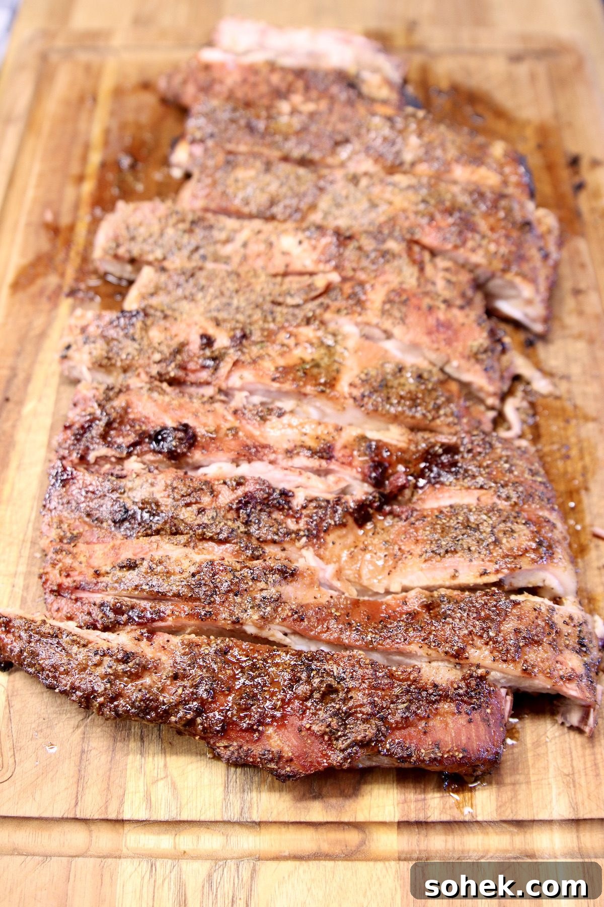 Grilled Pork Spare Ribs recipe with dry rub sliced pork spare ribs