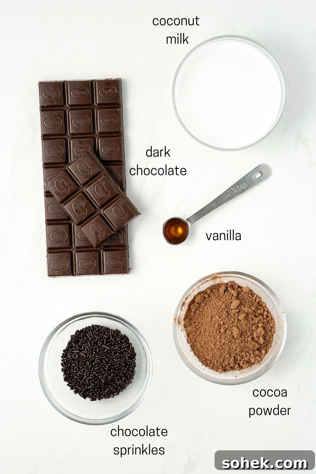 Decadent Vegan Chocolate Truffles Recipe for Rich, Dairy-Free Treats 3 Ingredients laid out for chocolate truffles.