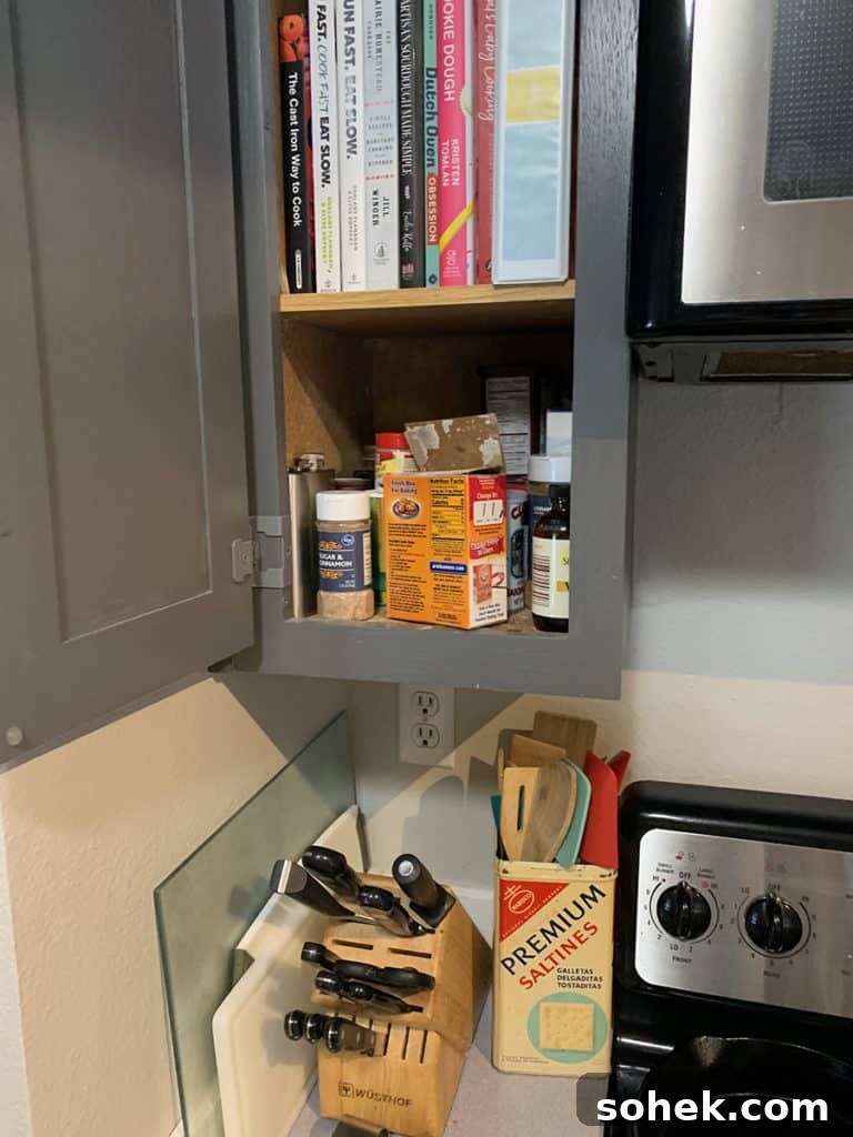 Organize Your Spice Cabinet or Drawer: Smart Tips and Layouts 4 Spice Cabinet before photo