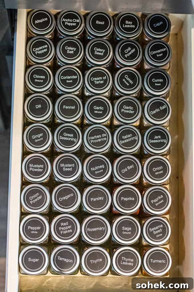 Organize Your Spice Cabinet or Drawer: Smart Tips and Layouts 6 organized spice cabinet