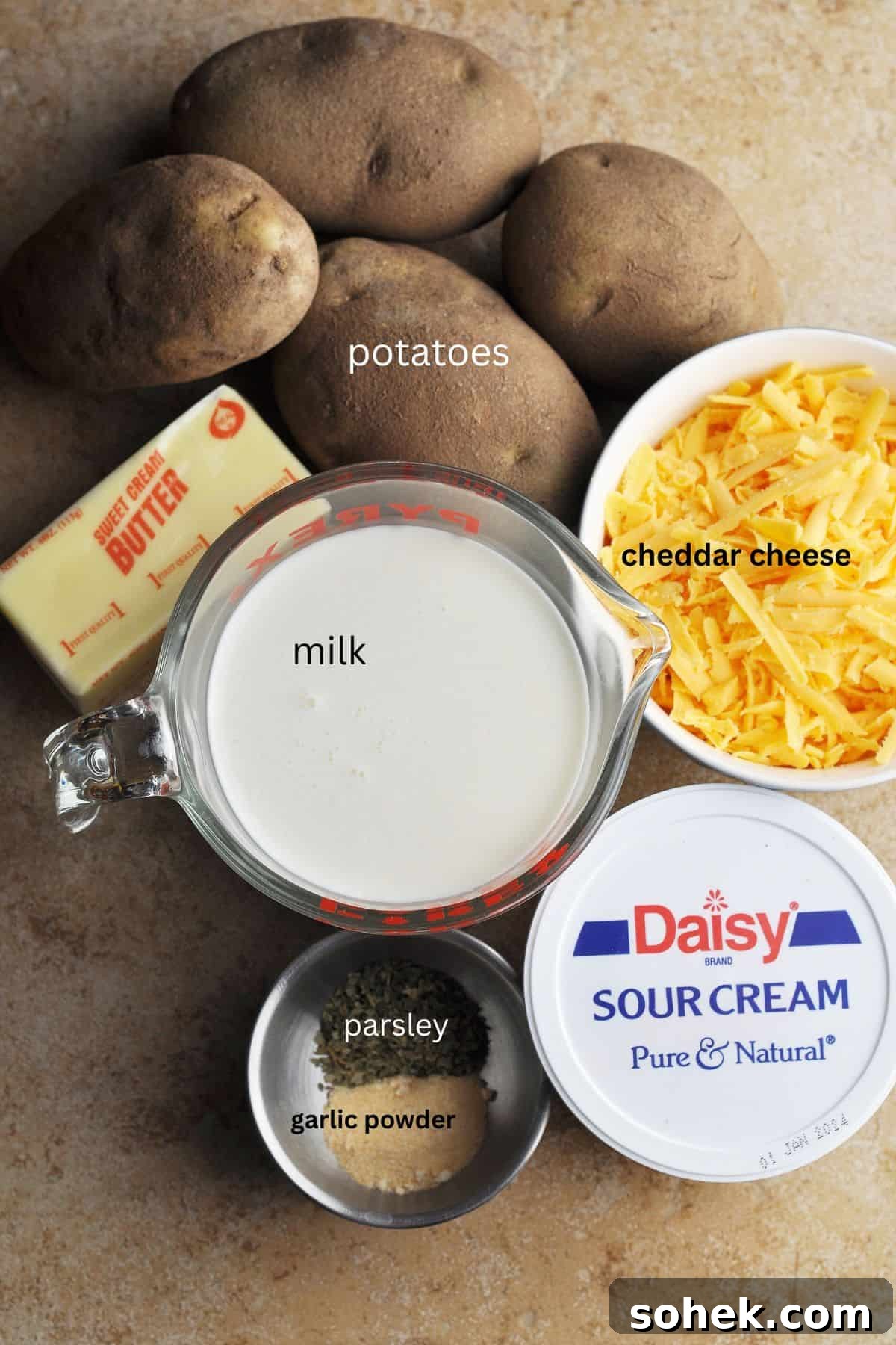 Ingredients for mashed potatoes