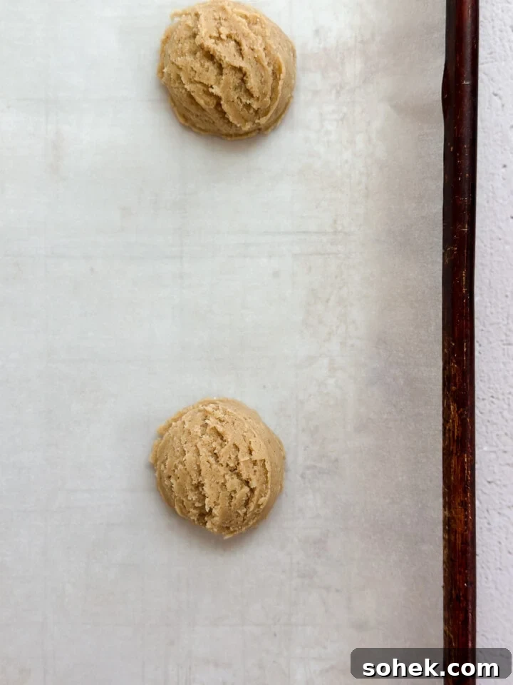 cookie dough scooped.