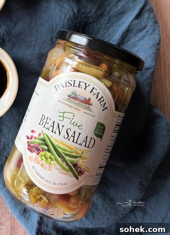 Jar of five bean salad