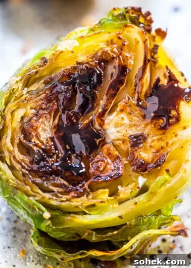 Classic Green Bean Casserole Recipe for Holiday Dinner 14 A roasted brussels sprout with charred edges.
