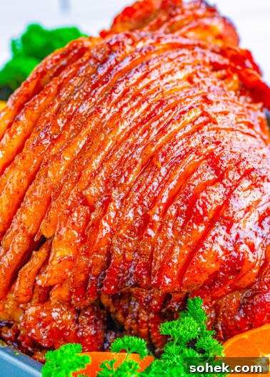 Classic Green Bean Casserole Recipe for Holiday Dinner 16 A spiral cut honey baked ham.