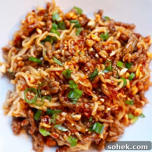pork and peanut dragon noodles.