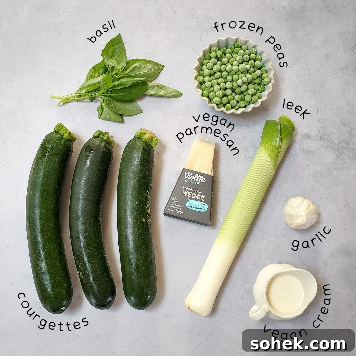 ingredients for courgette soup