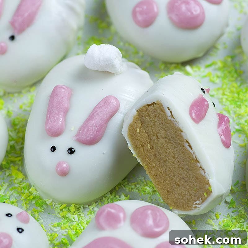 White Chocolate Easter Bunny Recipes and Gift Ideas 4 One whole Reese's Easter Bunny and one split piece.