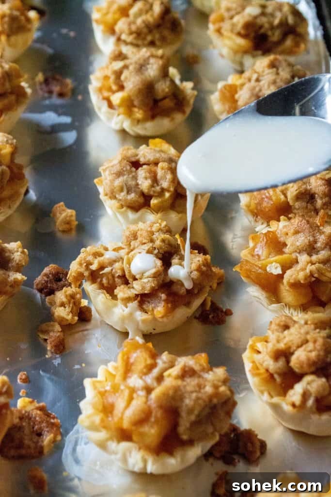 Mini Dutch Apple Pie Bites: Cinnamon Apple Pastry Bites Recipe 12 Drizzled Dutch Apple Pie Bite